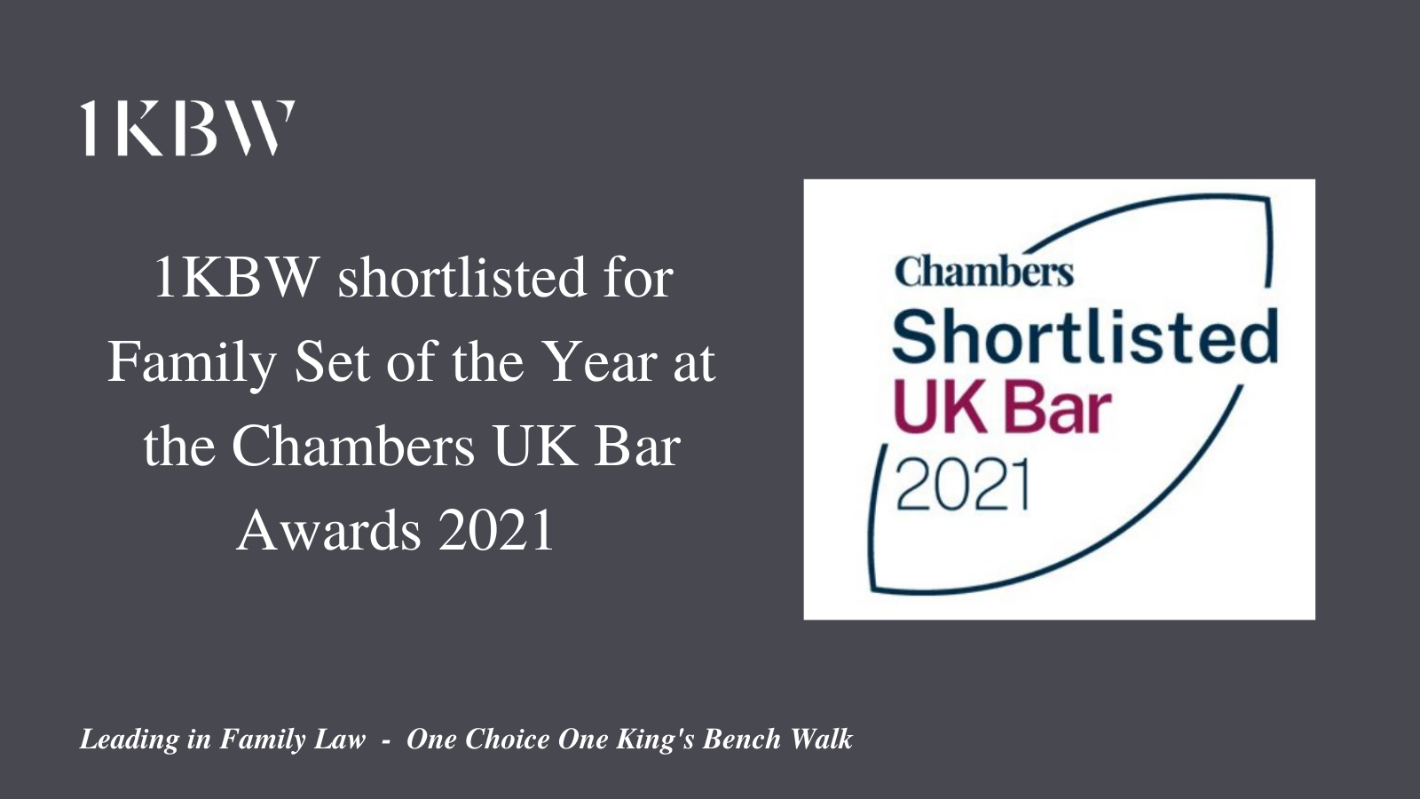 Chambers UK Bar Awards 2021 Shortlisted 1KBW Chambers UK Bar Awards 2021 Shortlisted 1KBW